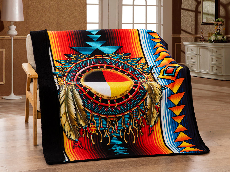 Sherpa Throw 50x60 Medicine Wheel 2