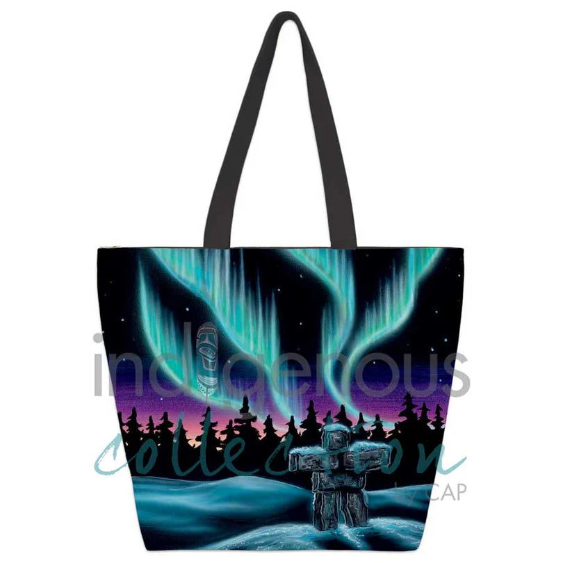 Sky Dance - Inukshuk Large Tote Bag