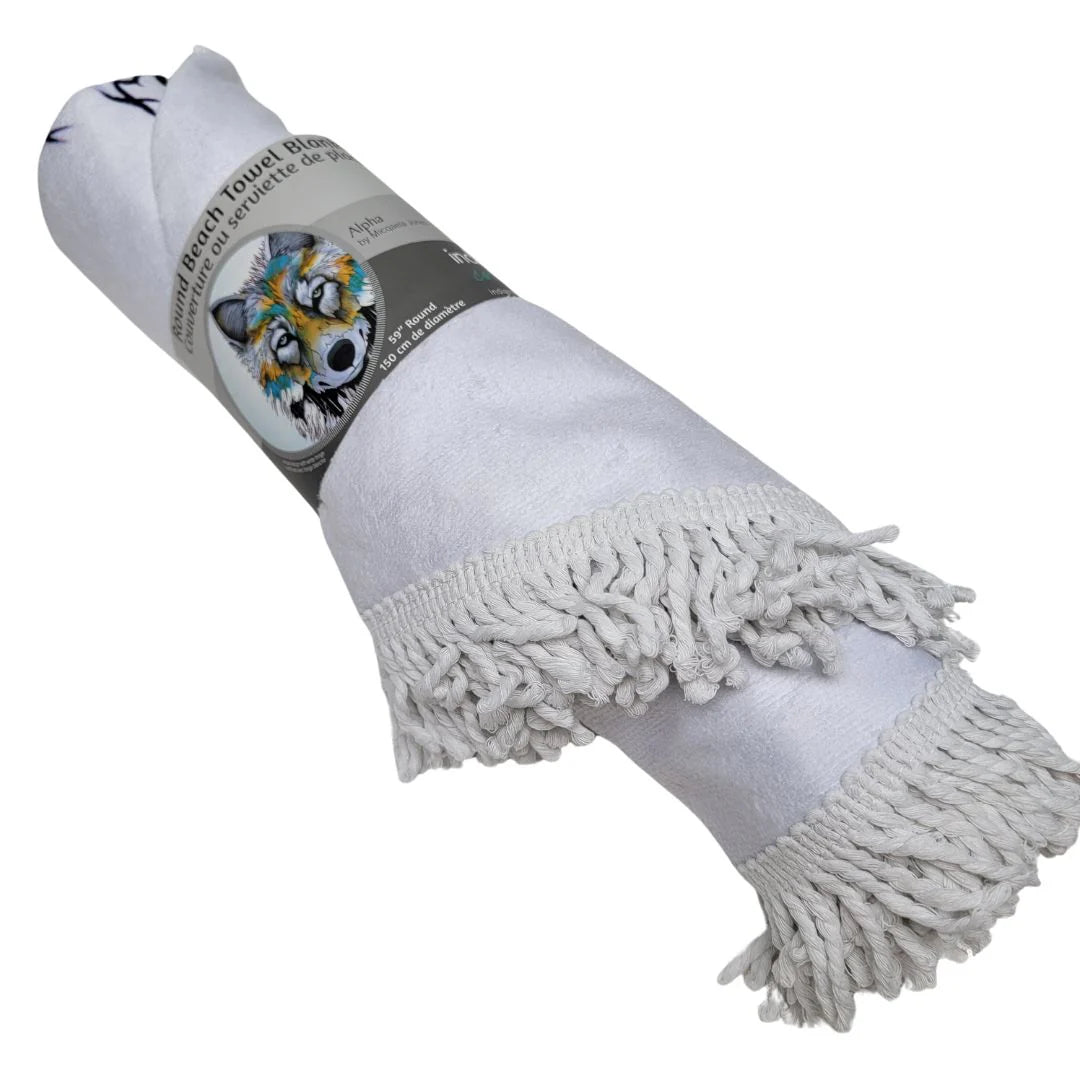 White towel with fringe on a white background