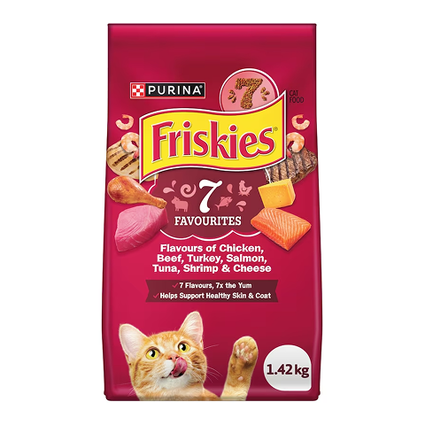 Purina Friskies 7 Favourites dry cat food 1.42 kg bag