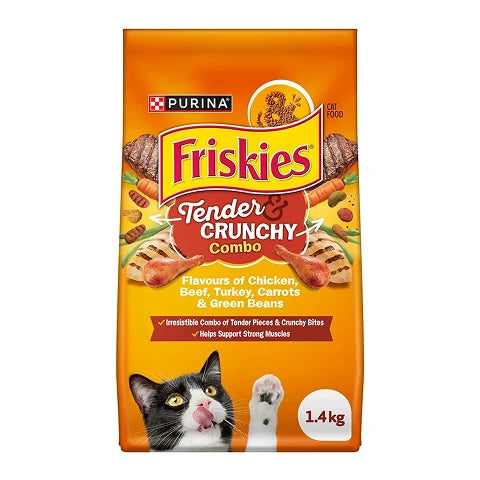 Purina Friskies Tender & Crunchy Combo dry cat food 1.4 kg bag