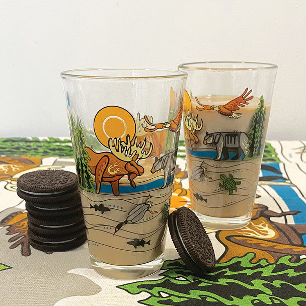 All My Relatives Printed Glass Tumblers