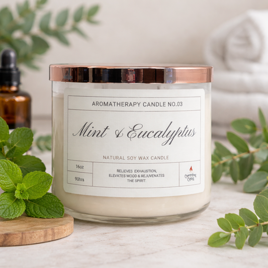 Candle Mint/Eucalyptus Country Home Candle jar