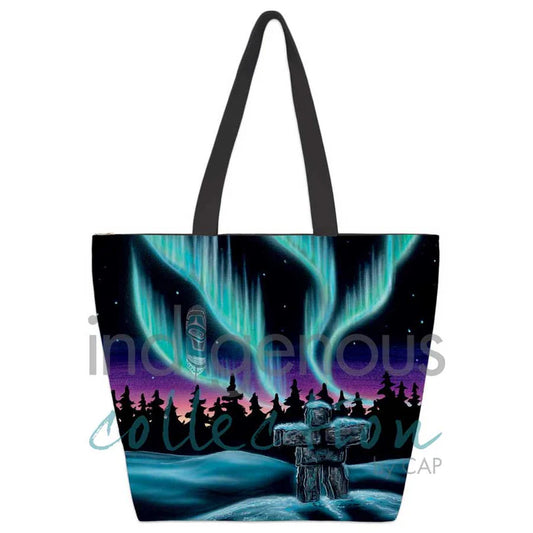 Sky Dance - Inukshuk Large Tote Bag
