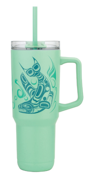 40oz Insulated Whale Tumbler with Straw