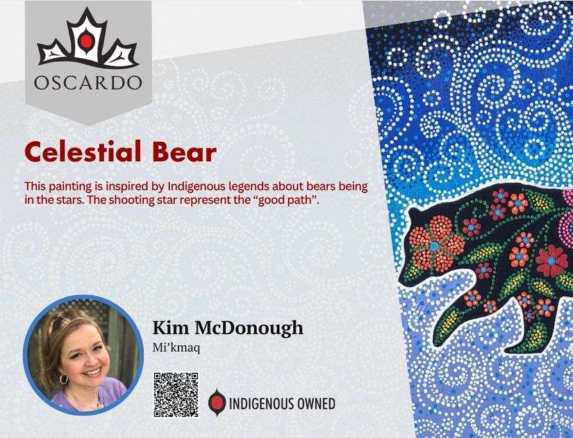 Celestial Bear painting detail by Kim McDonough, Indigenous art inspired by bear legends in the stars
