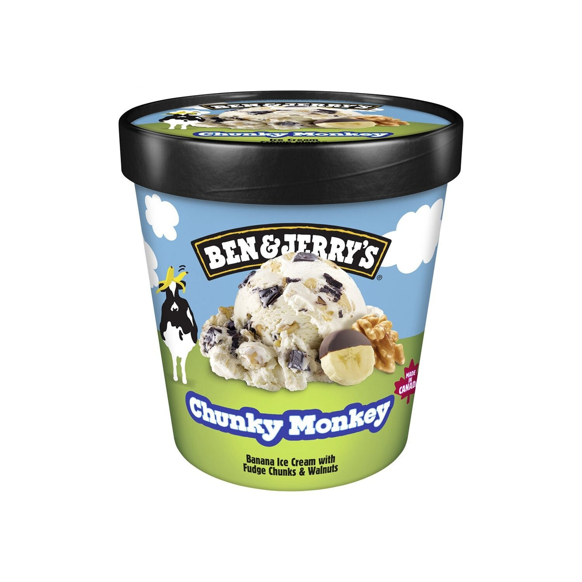 Ben and Jerry's Chunky Monkey ice cream pint