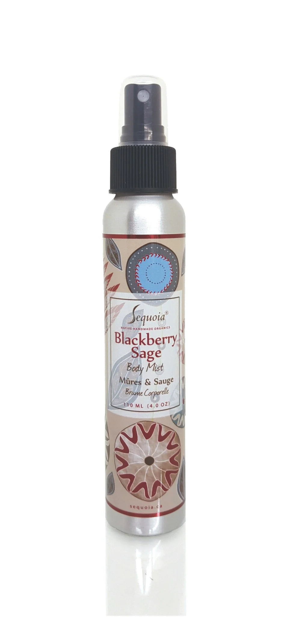 Body mist bottle labeled 'Blackberry Sage' on a white background