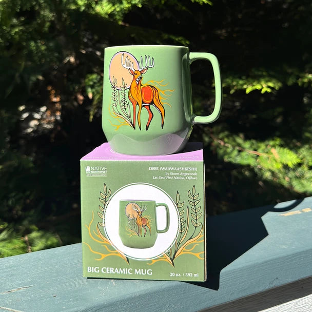 Big Ceramic Mug (20oz) - Deer (Waawaashkeshi)