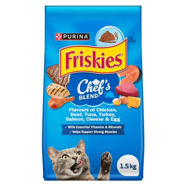 Purina Friskies Chef's Blend dry cat food 1.5 kg bag