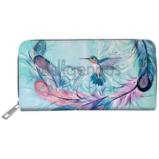 Hummingbird Feathers Embossed Wallet