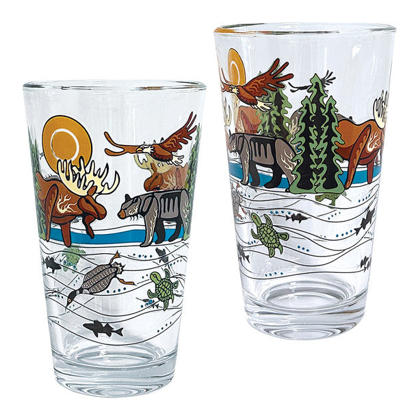 All My Relatives Printed Glass Tumblers