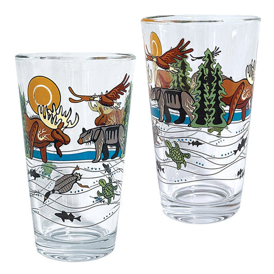 All My Relatives Printed Glass Tumblers