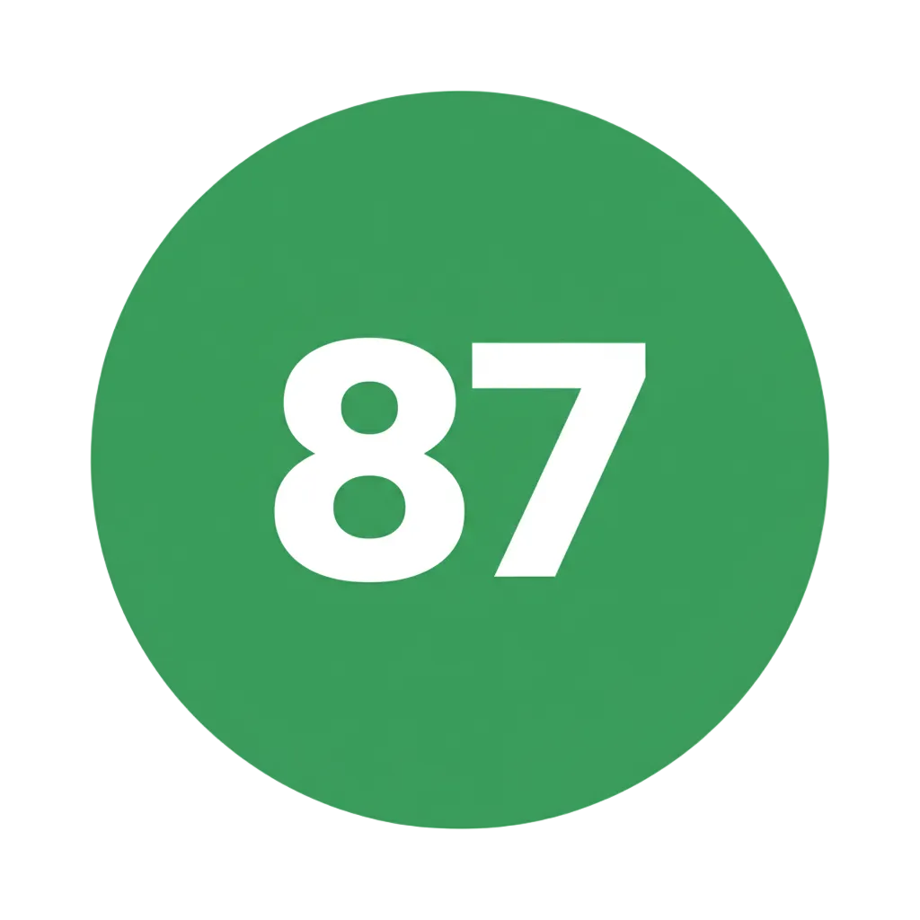 number 87 green circle background