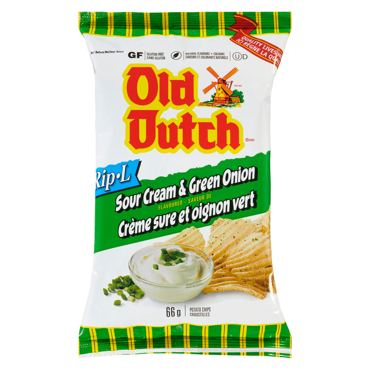 Old Dutch Rip-L Sour Cream & Green Onion 66 g