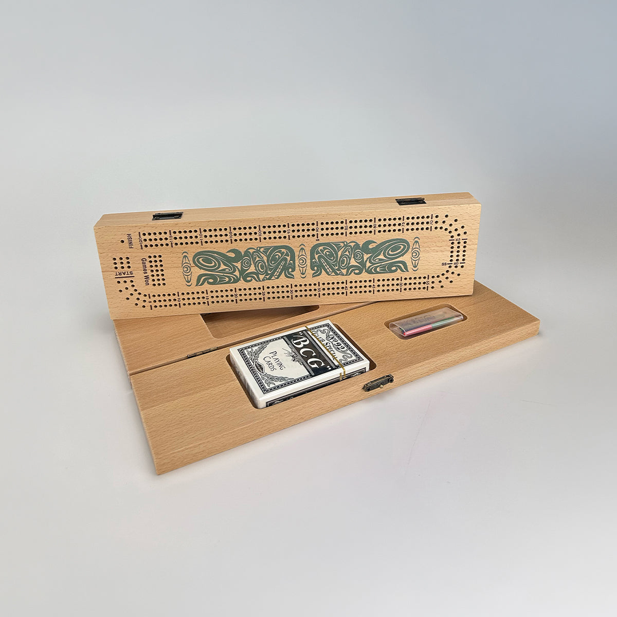 Urban Wolf 3-track cribbage board