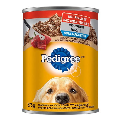 Pedigree Chopped with Real Beef adult wet dog food 375 g can
