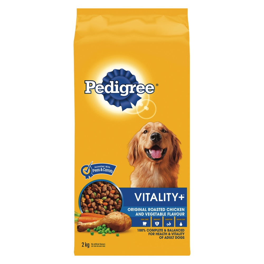 Pedigree Vitality+ Original Roasted Chicken and Vegetable Flavour dry dog food 2 kg