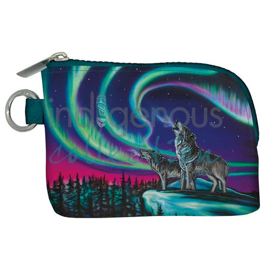 Sky Dance Wolf Song pocket wallet – Indigenous art by Mohawk artist Amy Keller-Rempp