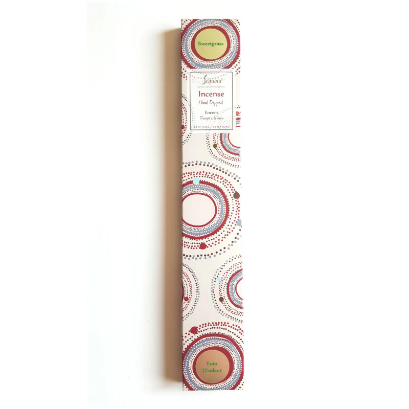 Incense stick with decorative packaging on a white background
