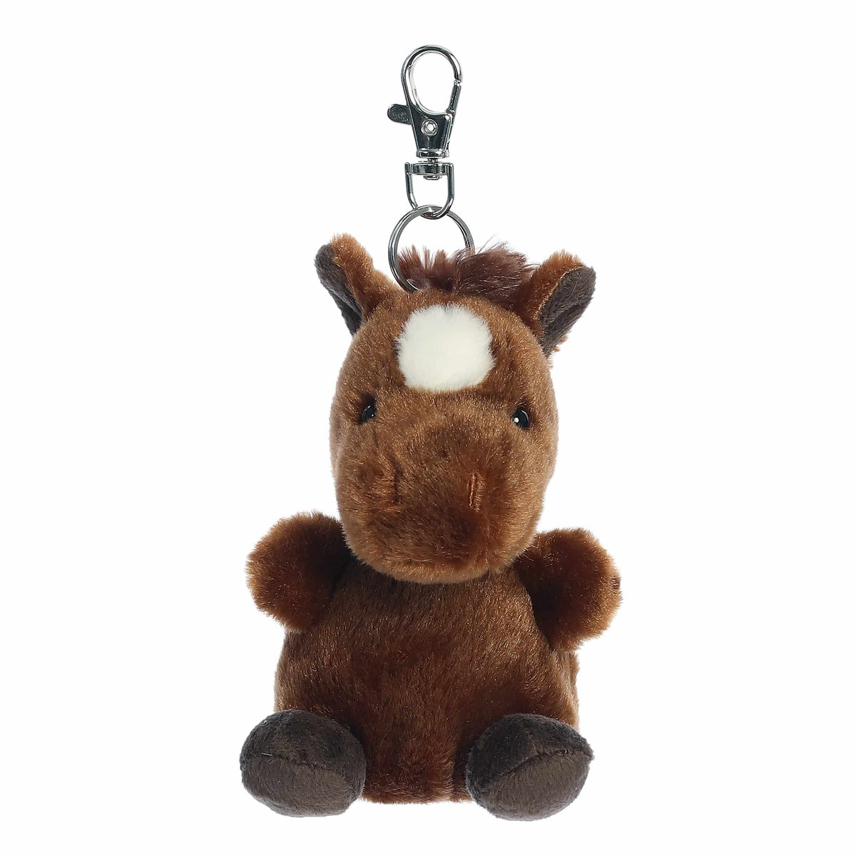 Aurora Palm Pals Truffle Brown Horse 4 inch plush clip-on