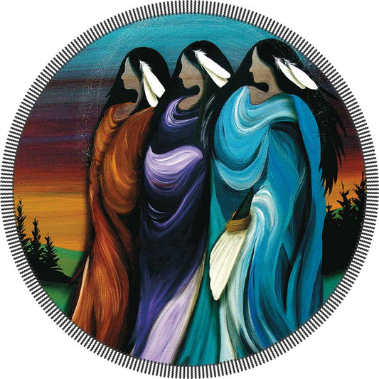 Round Beach Towel Blanket Three Sisters