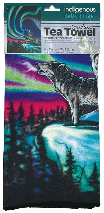 Sky Dance Wolf Song microfiber tea towel