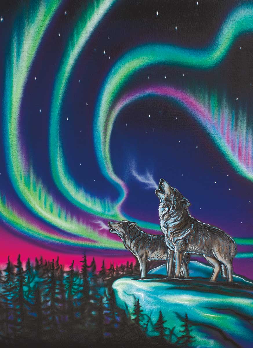 Sky Dance - Wolf Song Microfiber Tea Towel